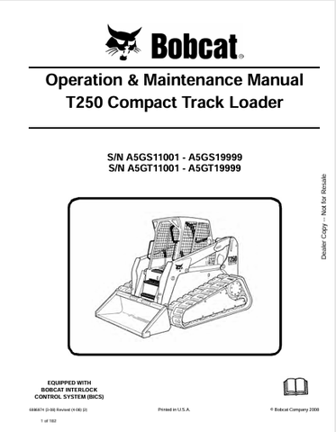 Unlock the full potential of your Bobcat T250 Compact Track Loader with the comprehensive Operation & Maintenance Manual (6986974). This PDF file is designed to provide you with essential information, ensuring optimal performance and longevity of your equipment.
