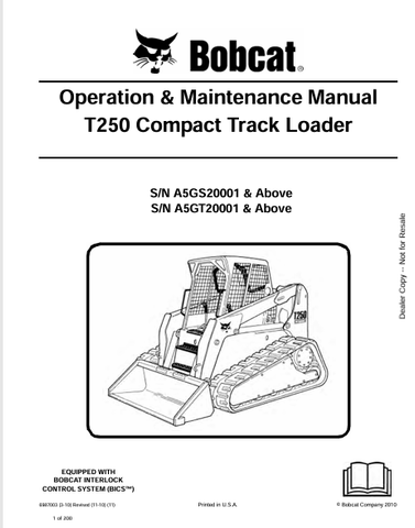  Enhance your operational efficiency with the BOBCAT T250 Compact Track Loader Operation & Maintenance Manual (6987003). This comprehensive PDF file is designed to provide you with essential information on the effective use and upkeep of your equipment, ensuring optimal performance and longevity.