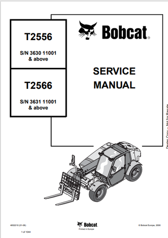  Access the comprehensive service manual for BOBCAT T2556 and T2566 models. Download the PDF file (4852210) for detailed maintenance and repair guidance.