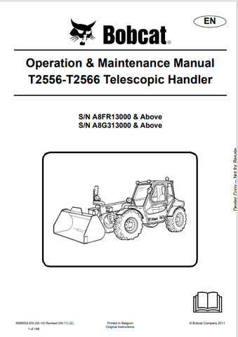  Discover the comprehensive operation and maintenance manual for BOBCAT T2556 and T2566 telescopic handlers. Download the PDF for essential insights and guidelines.