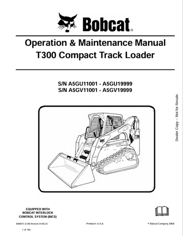 Unlock the full potential of your Bobcat T300 Compact Track Loader with the comprehensive Operation & Maintenance Manual (6986975). This PDF file is designed to provide you with essential information, ensuring you operate your machine safely and efficiently.
