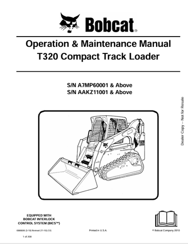 Unlock the full potential of your Bobcat T320 Compact Track Loader with the comprehensive Operation & Maintenance Manual (6986606). This PDF file is designed to provide you with essential information, ensuring optimal performance and longevity of your equipment.
