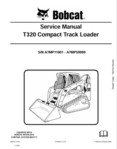  Access the complete service manual for the BOBCAT T320 Compact Track Loader (6986558) in PDF format. Get expert guidance for maintenance and repairs today!