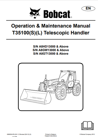 Discover the comprehensive operation and maintenance manual for the BOBCAT T35100(S)(L) telescopic handler. Download the PDF file for essential insights.