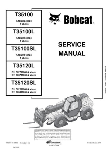 Unlock the full potential of your BOBCAT equipment with the comprehensive Service Manual for models T35100, T35100L, T35100SL, T35120L, and T35120SL (part number 4852240). This PDF file, covering the years 2010-2012, provides detailed instructions, diagrams, and troubleshooting tips to ensure your machinery operates at peak performance. Whether you're a seasoned technician or a DIY enthusiast, this manual is an essential resource for maintenance and repair, helping you save time and money while keeping your