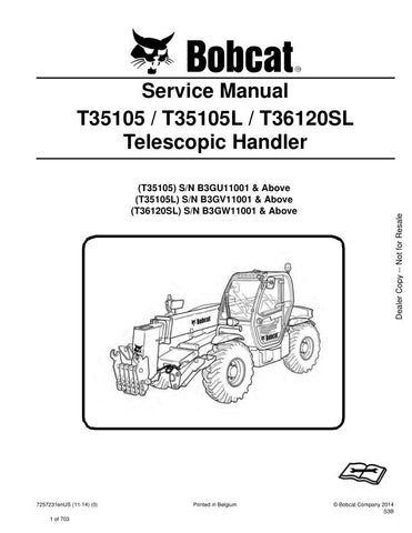 Unlock the full potential of your BOBCAT T35105, T35105L, and T36120SL with the comprehensive Service Manual (7257231) in PDF format. This essential guide, covering models from 2011 to 2014, provides detailed instructions, diagrams, and troubleshooting tips to ensure your equipment runs smoothly and efficiently. Whether you're a seasoned technician or a DIY enthusiast, this manual is your go-to resource for maintenance and repairs, helping you save time and money while keeping your machinery in top