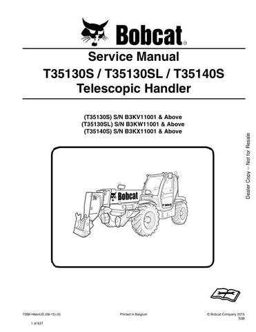 Enhance your maintenance capabilities with the BOBCAT T35130S, T35130SL, T35140S Telescopic Handler Service Manual (7268146). This comprehensive PDF file, dated 06-15, provides detailed insights and step-by-step instructions for servicing your equipment efficiently. With clear diagrams and troubleshooting tips, this manual is an essential resource for ensuring optimal performance and longevity of your telescopic handler. Invest in your machinery's upkeep and streamline your operations today!