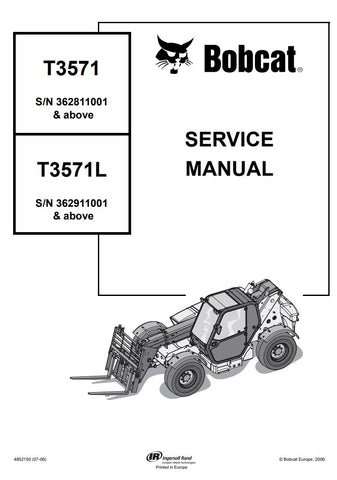 Unlock the full potential of your BOBCAT T3571, T3571L, and related models with the comprehensive Service Manual (4852150). This PDF file, dated 07-06, is an essential resource for maintenance and repair, providing detailed diagrams, troubleshooting tips, and step-by-step instructions to keep your equipment running smoothly. Ensure optimal performance and longevity of your machinery by investing in this invaluable guide today.