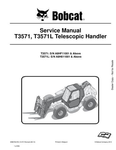 Unlock the full potential of your BOBCAT T3571 and T3571L with the comprehensive Service Manual (6986765) in PDF format, covering models A8HF11001, A8H611001, and up from 2008 to 2012. This essential guide provides detailed maintenance procedures, troubleshooting tips, and technical specifications to ensure your equipment operates at peak performance. With easy navigation and clear illustrations, you'll have the knowledge you need to tackle repairs and keep your machine running smoothly. Invest in this inva