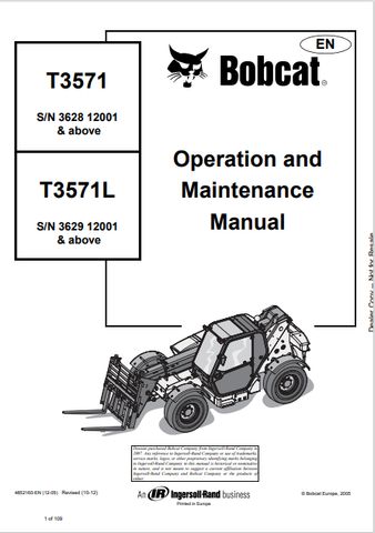 Discover the comprehensive operation and maintenance manual for the BOBCAT T3571 and T3571L. Download the PDF file for essential guidelines and tips.