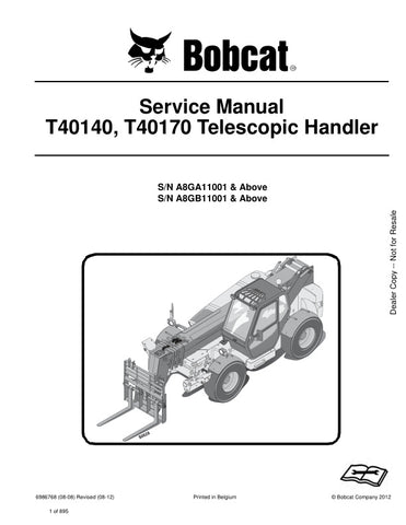 Enhance your maintenance capabilities with the BOBCAT T40140, T40170 A8GA11001, A8GB11001 & UP Service Manual (6986768). This comprehensive PDF file, covering models from 2008 to 2012, provides detailed instructions, diagrams, and troubleshooting tips to ensure your equipment operates at peak performance. Perfect for both professionals and DIY enthusiasts, this manual is an essential resource for efficient repairs and upkeep, saving you time and money while extending the life of your Bobcat machinery. Don't