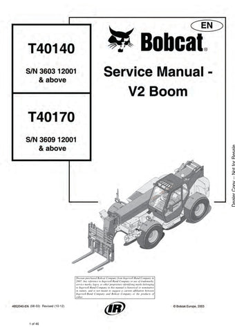 Enhance your maintenance capabilities with the BOBCAT T40140, T40170 V2 Boom Service Manual (4852040). This comprehensive PDF file provides detailed instructions and diagrams, ensuring you have all the information needed to service and repair your equipment efficiently. With easy navigation and clear visuals, this manual is an essential resource for both professionals and DIY enthusiasts, helping you keep your BOBCAT in peak condition and minimize downtime. Invest in your equipment's longevity and performan