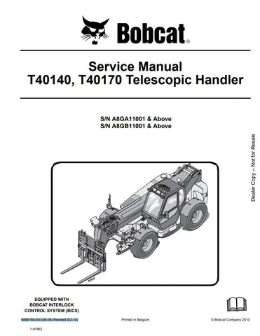 Unlock the full potential of your BOBCAT T40140 and T40180 with the comprehensive Service Manual (6986768) in PDF format. This essential guide, covering models A8GA11001, A8GB11001, and up, provides detailed instructions, diagrams, and troubleshooting tips to ensure your equipment runs smoothly and efficiently. Whether you're a seasoned technician or a DIY enthusiast, this manual is your go-to resource for maintenance and repair, helping you save time and money while keeping your machinery in top condition.