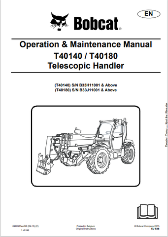 Discover the comprehensive operation and maintenance manual for BOBCAT T40140/T40180 telescopic handlers. Download the PDF for essential guidelines and tips.