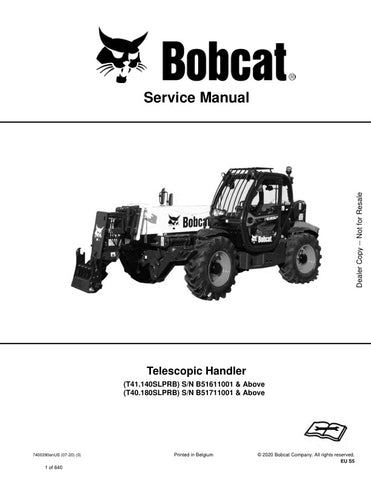 The BOBCAT T41.140SLPRB and T40.180SLPRB Telescopic Handler Service Manual (7400390) is an essential resource for maintaining and servicing your equipment. This comprehensive PDF file provides detailed instructions, diagrams, and troubleshooting tips to ensure optimal performance and longevity of your telescopic handler. With easy navigation and clear visuals, this manual empowers you to tackle repairs and maintenance with confidence, saving you time and money. Don't miss out on the opportunity to enhance y