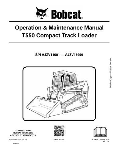  Discover the comprehensive operation and maintenance manual for the Bobcat T550 Compact Track Loader. Download the PDF for expert guidance and tips.