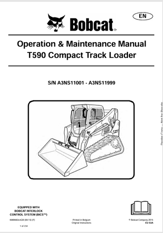 Discover the comprehensive operation and maintenance manual for the Bobcat T590 Compact Track Loader. Download the PDF file for essential insights and guidelines.