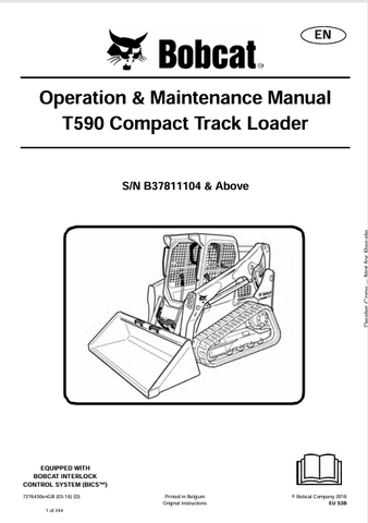 Discover the comprehensive operation and maintenance manual for the Bobcat T590 Compact Track Loader. Download the PDF for essential insights and guidelines.