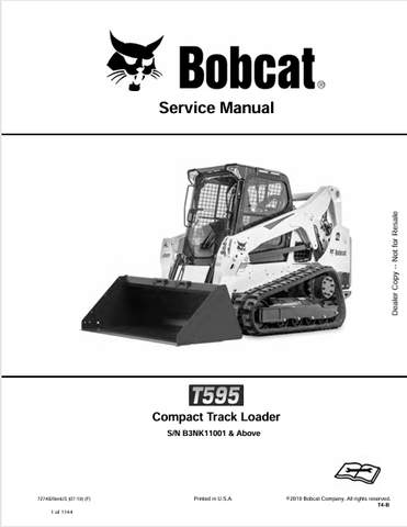 Discover the comprehensive service manual for the BOBCAT T595 Compact Track Loader (7274929). Download the PDF for expert maintenance and repair guidance.