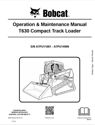  Discover the comprehensive operation and maintenance manual for the Bobcat T630 Compact Track Loader. Download the PDF for essential insights and guidelines.