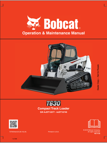  Discover the comprehensive operation and maintenance manual for the Bobcat T630 Compact Track Loader. Download the PDF file for essential insights and guidelines.