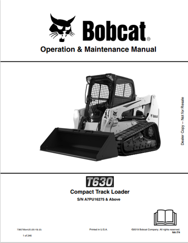Discover the comprehensive operation and maintenance manual for the Bobcat T630 Compact Track Loader. Download the PDF file for essential insights and guidelines.