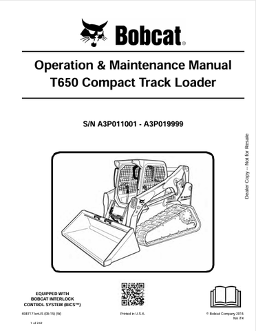 Discover the comprehensive operation and maintenance manual for the Bobcat T650 Compact Track Loader. Download the PDF for expert guidance and tips.