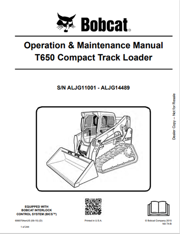 Discover the comprehensive operation and maintenance manual for the Bobcat T650 Compact Track Loader. Download the PDF file for essential insights and guidelines.