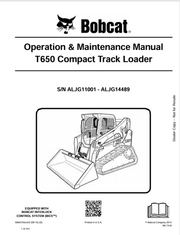 Discover the comprehensive operation and maintenance manual for the Bobcat T650 Compact Track Loader. Download the PDF for expert guidance and tips.