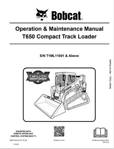  Discover the comprehensive operation and maintenance manual for the Bobcat T650 Compact Track Loader. Download the PDF file for essential insights and guidelines.