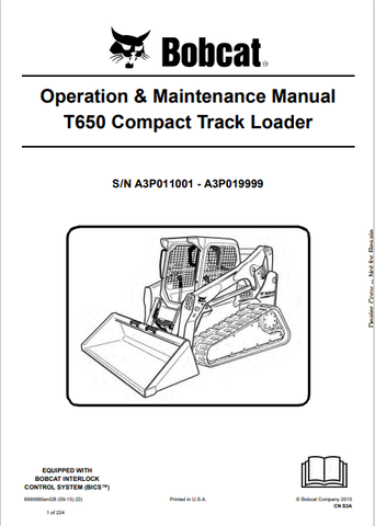 Discover the comprehensive operation and maintenance manual for the Bobcat T650 Compact Track Loader. Download the PDF file for essential insights and guidelines.