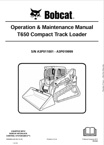 Unlock the full potential of your Bobcat T650 Compact Track Loader with the comprehensive Operation & Maintenance Manual (6990880). This PDF file is designed to provide you with essential information, ensuring you operate your machine safely and efficiently.