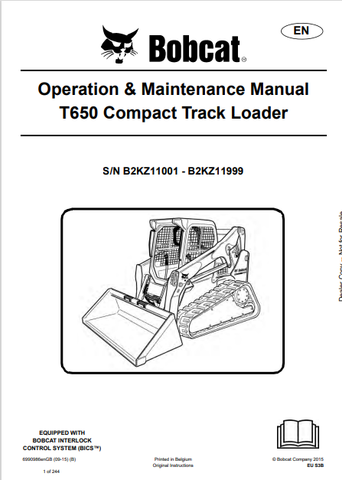Discover the comprehensive operation and maintenance manual for the Bobcat T650 Compact Track Loader. Download the PDF file for essential insights and guidelines.