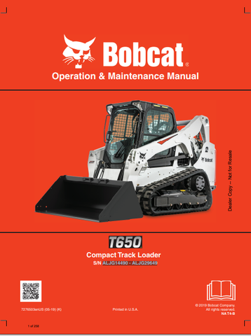  Discover the comprehensive operation and maintenance manual for the Bobcat T650 Compact Track Loader. Download the PDF file for essential insights and guidelines.