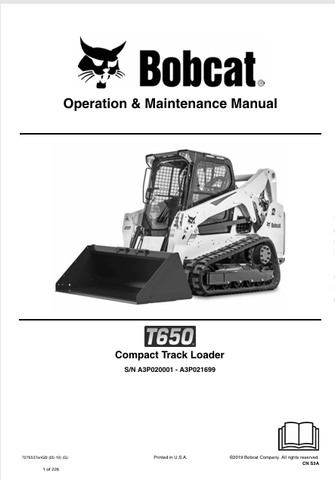  Discover the comprehensive operation and maintenance manual for the Bobcat T650 Compact Track Loader. Download the PDF for expert guidance and tips.