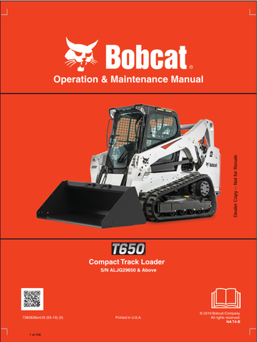Discover the comprehensive operation and maintenance manual for the Bobcat T650 Compact Track Loader. Download the PDF for expert guidance and tips.