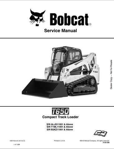  Discover the comprehensive service manual for the BOBCAT T650 Compact Track Loader (6990755). Download the PDF for expert maintenance and repair guidance.