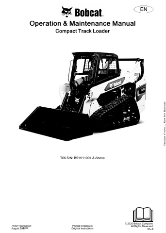 Discover the comprehensive operation and maintenance manual for the Bobcat T66 Compact Track Loader (7400115). Download the PDF for essential insights.
