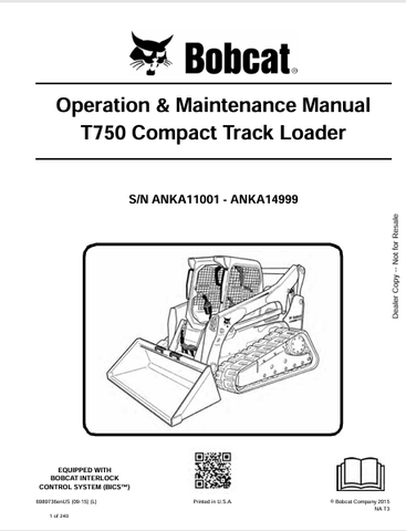 Discover the comprehensive operation and maintenance manual for the Bobcat T750 Compact Track Loader. Download the PDF for expert guidance and tips.