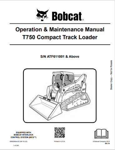 Discover the comprehensive operation and maintenance manual for the Bobcat T750 Compact Track Loader. Download the PDF file for essential insights and guidelines.