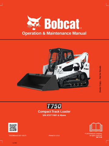  Discover the comprehensive operation and maintenance manual for the Bobcat T750 Compact Track Loader. Download the PDF for expert guidance and tips.