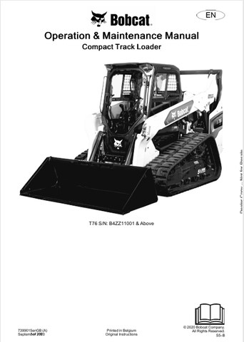 Discover the comprehensive operation and maintenance manual for the Bobcat T76 Compact Track Loader. Download the PDF file for essential insights and guidelines.