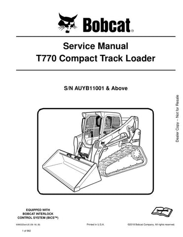 Enhance your maintenance routine with the BOBCAT T770 AUYB11001 & UP LOADER SERVICE MANUAL (6990220) in PDF format. This comprehensive guide provides detailed instructions and diagrams to ensure your loader operates at peak performance. With easy navigation and clear visuals, you can quickly troubleshoot issues, perform routine maintenance, and extend the lifespan of your equipment. Invest in this essential resource to keep your BOBCAT T770 running smoothly and efficiently.