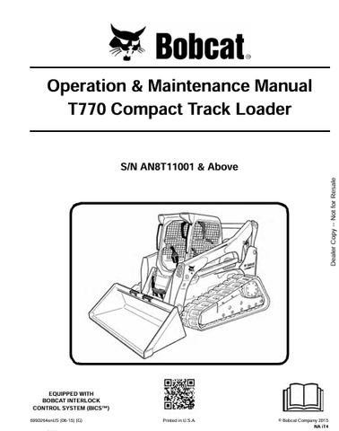 Discover the comprehensive operation and maintenance manual for the Bobcat T770 Compact Track Loader. Download the PDF for expert guidance and tips.