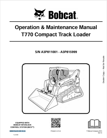 Discover the comprehensive operation and maintenance manual for the Bobcat T770 Compact Track Loader. Download the PDF for expert guidance and tips.