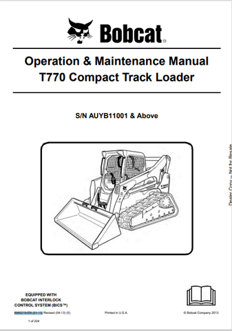 Discover the comprehensive operation and maintenance manual for the Bobcat T770 Compact Track Loader. Download the PDF file for essential insights and guidelines.