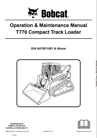  Discover the comprehensive operation and maintenance manual for the Bobcat T770 Compact Track Loader. Download the PDF file for essential insights and guidelines.