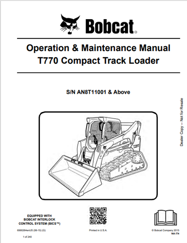 Discover the comprehensive operation and maintenance manual for the Bobcat T770 Compact Track Loader. Download the PDF file for essential insights and guidelines.