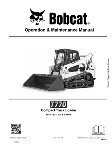 Discover the comprehensive operation and maintenance manual for the Bobcat T770 Compact Track Loader. Download the PDF for expert guidance and tips.