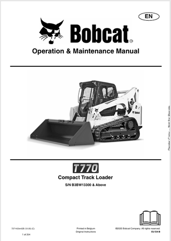  Discover the comprehensive operation and maintenance manual for the Bobcat T770 Compact Track Loader. Download the PDF for expert guidance and tips.